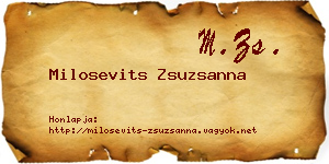 Milosevits Zsuzsanna névjegykártya