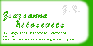 zsuzsanna milosevits business card